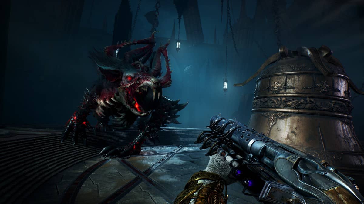Players clash with a monstrous pig-like demon boss during a brutal encounter in Painkiller.