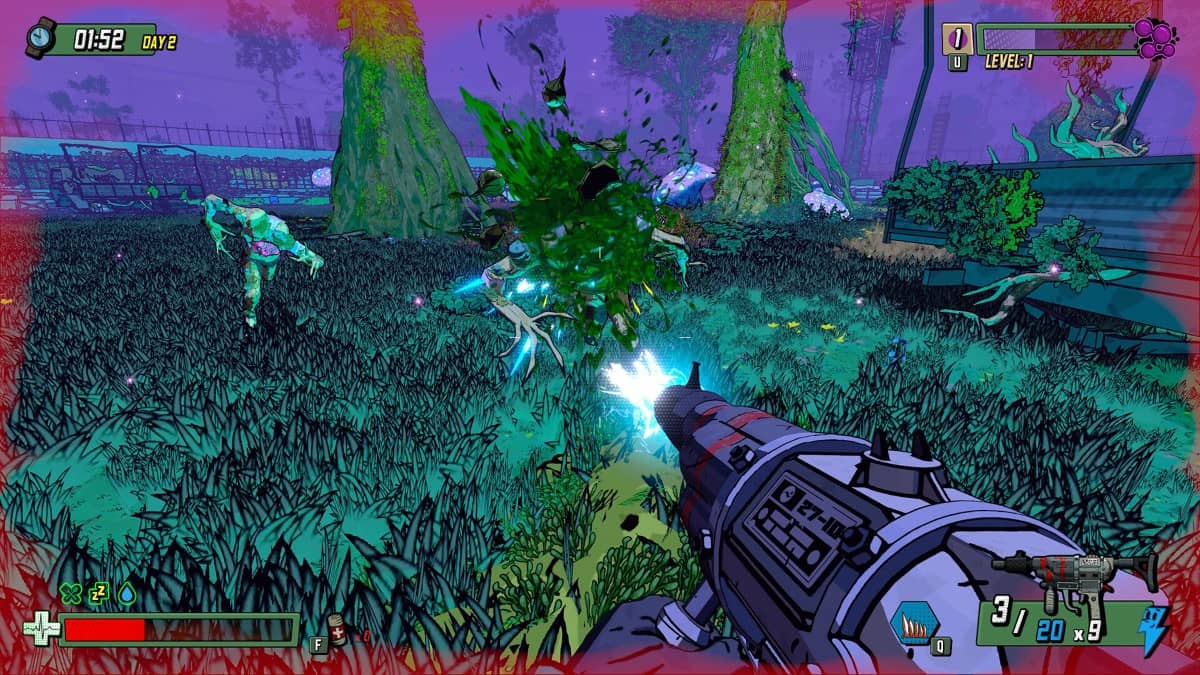 An action shot in Skopje 83 as growing enemy numbers surge toward the player.
