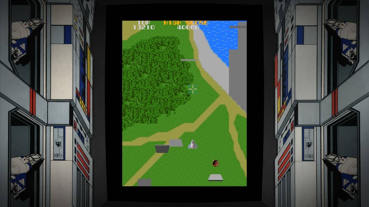 Xevious on the Atari 2600 showing classic in-game action with its retro shooter style.