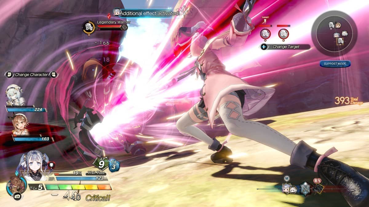 Combat scene in Atelier Ryza Secret Trilogy Deluxe Pack showing commands and rich visual feedback.