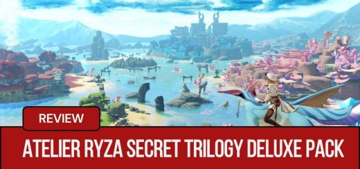 A bright panoramic view of towns and oceans in Atelier Ryza Secret Trilogy Deluxe Pack on a sunny day.