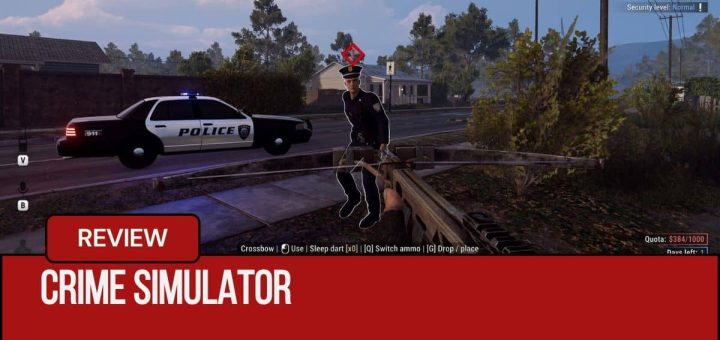 A player engages in combat using a crossbow in Crime Simulator PS5, as featured by Gert Lush Gaming.