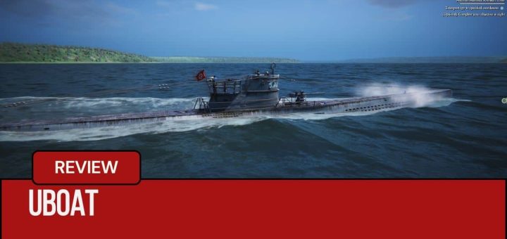 An in‑game UBOAT interface showing the player interacting with static control screens during submarine operations.