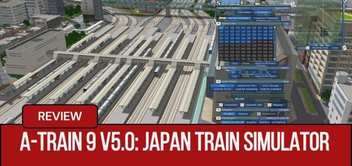 Trains waiting at a busy station in A-Train 9 V5.0: Japan Train Simulator Ultimate Edition, highlighting its detailed timetables.