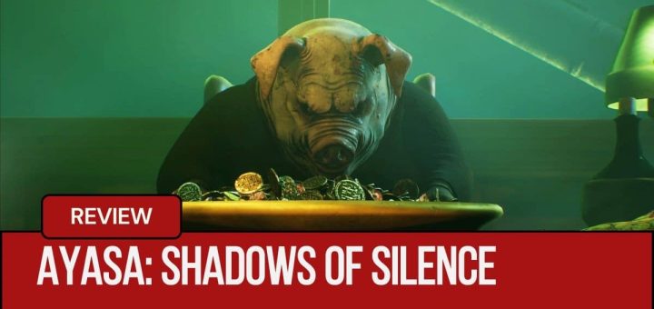 A wealthy pig boss in Ayasa: Shadows of Silence counting his money with a smug expression.