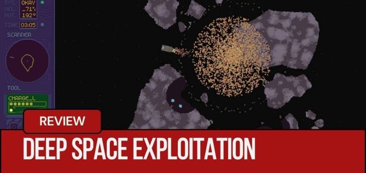 A dramatic mining blast in Deep Space Exploitation as the player extracts resources from a volatile asteroid.