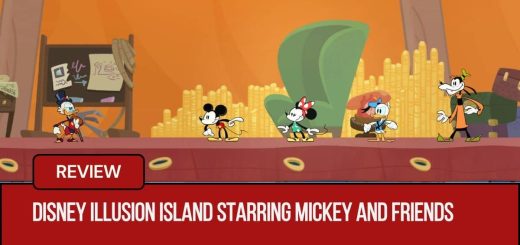 The gang meeting Scrooge McDuck inside his money vault in Disney Illusion Island Starring Mickey and Friends.