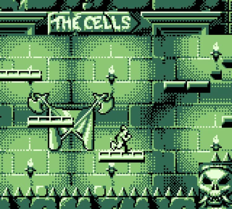 The cells level in Dragon's Lair The Legend showing detailed platforms and tight jumps during gameplay.