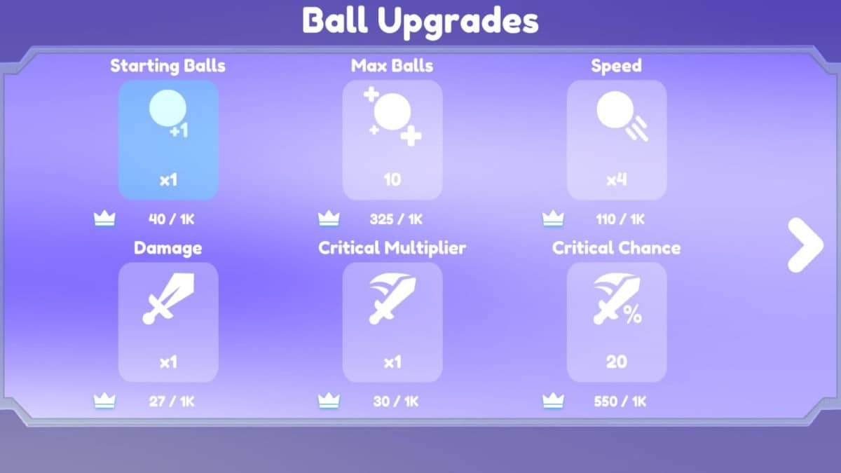 Hextreme Void upgrade screen showing progression options and permanent stat boosts.