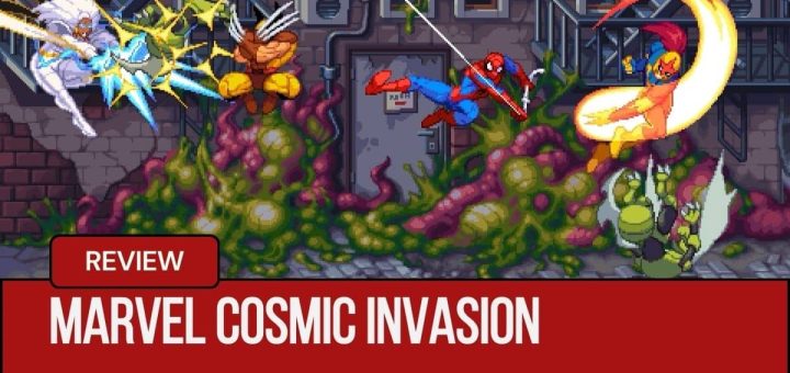 Wolverine Storm and Spiderman battling enemies in the Manhattan streets of MARVEL Cosmic Invasion
