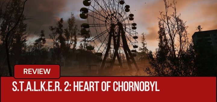 A decaying ferris wheel at sunset in S.T.A.L.K.E.R. 2: Heart of Chornobyl, highlighting its haunting atmosphere.