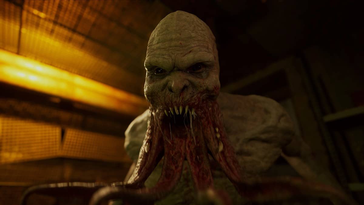 A closeup of an infected mutant in S.T.A.L.K.E.R. 2: Heart of Chornobyl, highlighting its unsettling detail.