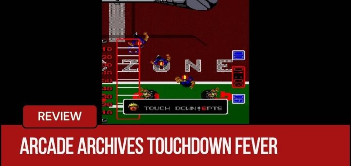 Both teams lined up in the endzone in Arcade Archives TOUCHDOWN FEVER as the offense prepares to score.