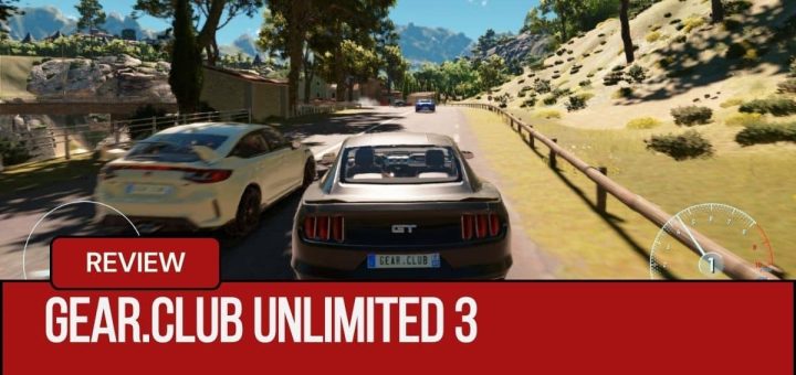Gear.Club Unlimited 3 showing a Mustang trading paint on a sunny track with impressive visual detail.