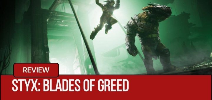 Styx sneaking behind an ogre-like enemy at night in Styx: Blades of Greed, preparing a silent takedown.
