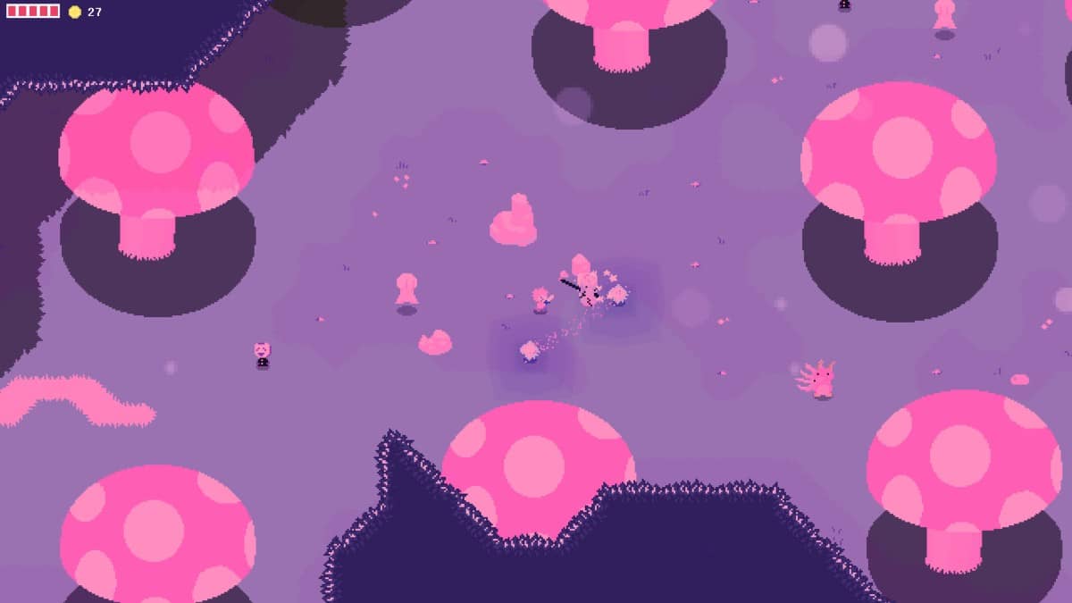 Afterplace pink mushroom forest scene captured for Gert Lush Gaming.
