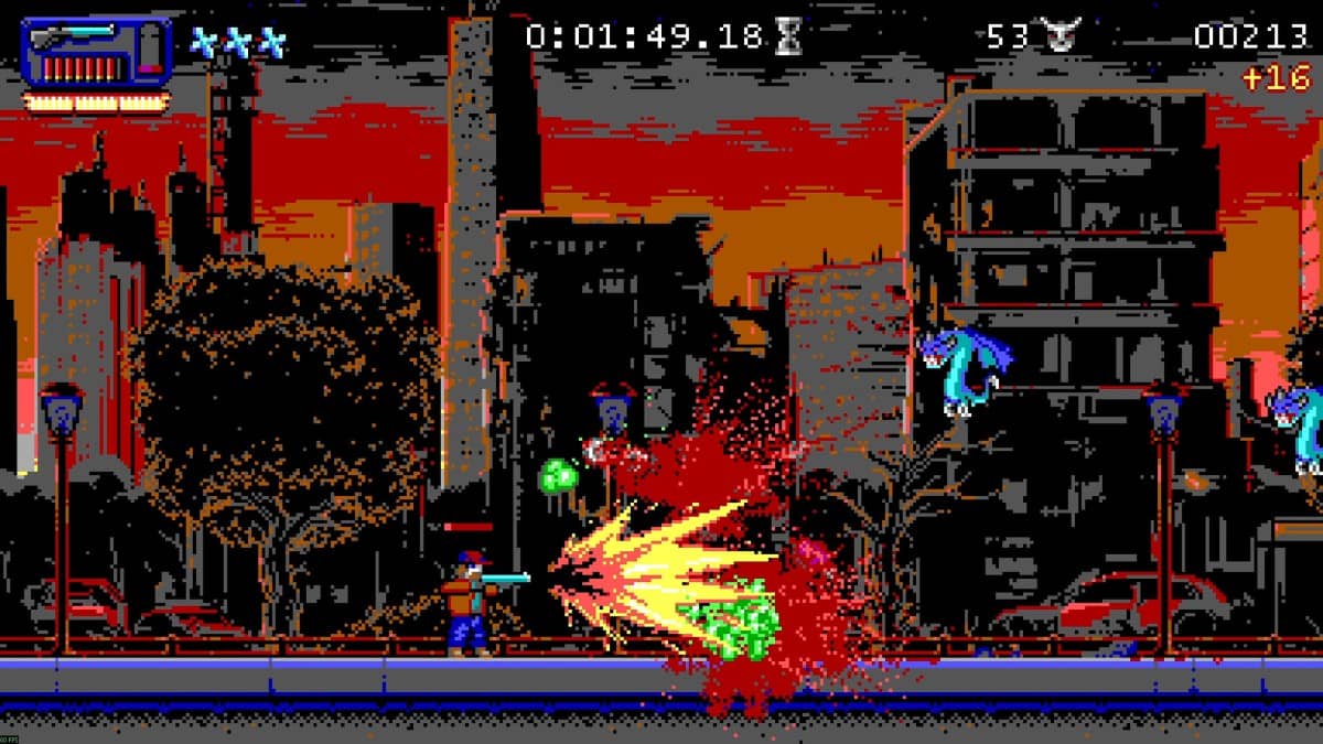Haunted Lands veteran fights enemies in a burning city showcasing detailed action for Gert Lush Gaming.