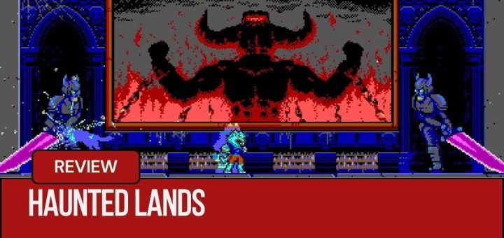 Haunted Lands scene with a werewolf facing devil and knight threats for Gert Lush Gaming.