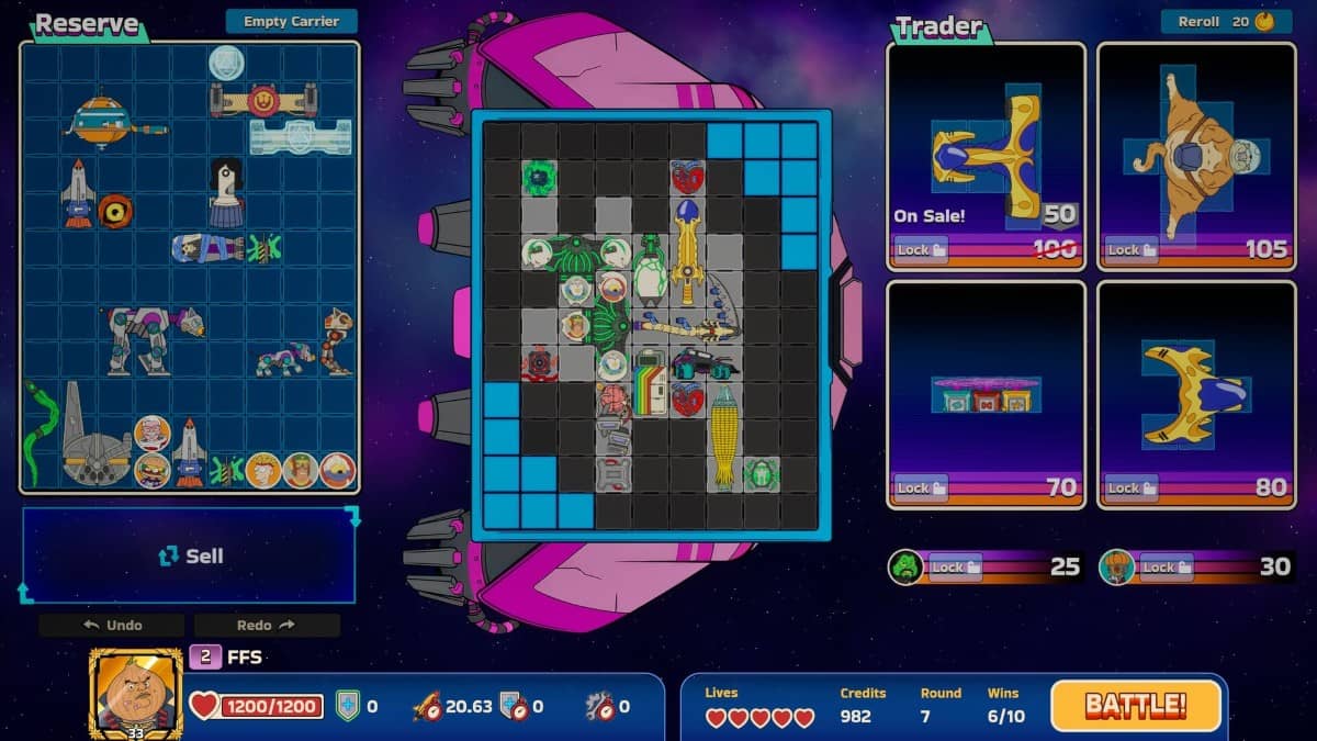 Konfronto ship loaded with pieces and storage system shown clearly for Gert Lush Gaming.