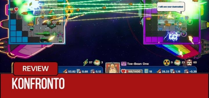 Konfronto space battle with ships firing green lasers captured for Gert Lush Gaming.