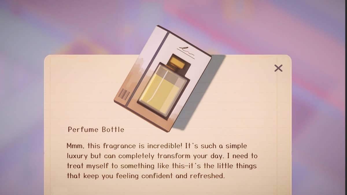 Packing Life memory entry showing a perfume bottle with journal text, shared by Gert Lush Gaming.
