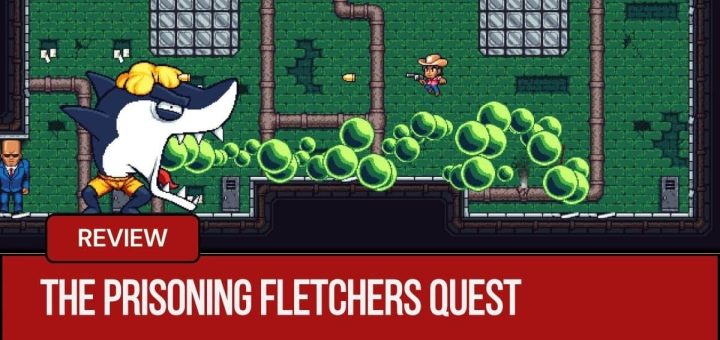 Fletcher dodging acid-green bubbles from a giant shark boss in The Prisoning Fletchers Quest.
