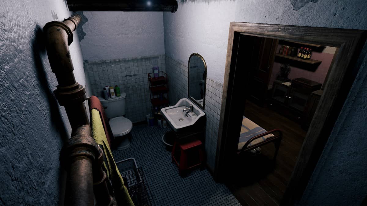 Dirty bathroom and bedroom filled with mould in Apartment No 219 for Gert Lush Gaming.