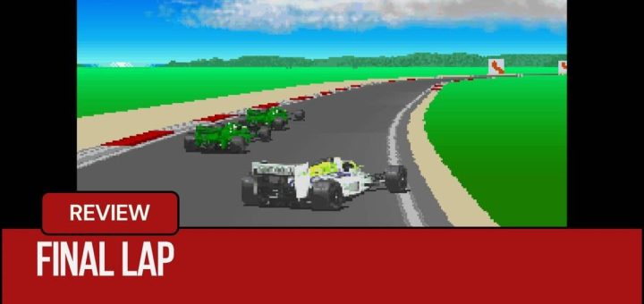 Gert Lush Gaming takes on a tight Suzuka left‑hander in Arcade Archives Final Lap beside a CPU rival.
