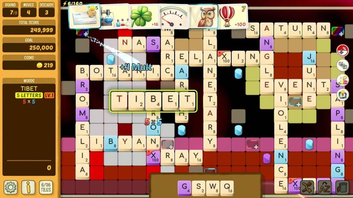 Gert Lush Gaming navigates a sprawling, diverse board in Beyond Words while spelling the word TIBET.