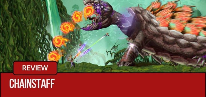 The fire-breathing turtle boss looms over the player in this ChainStaff encounter by Gert Lush Gaming.