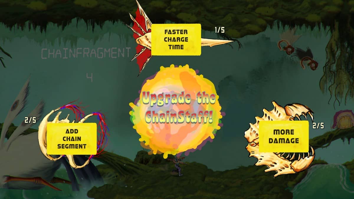 The ChainStaff upgrade screen displays powerful ability choices for players at Gert Lush Gaming.