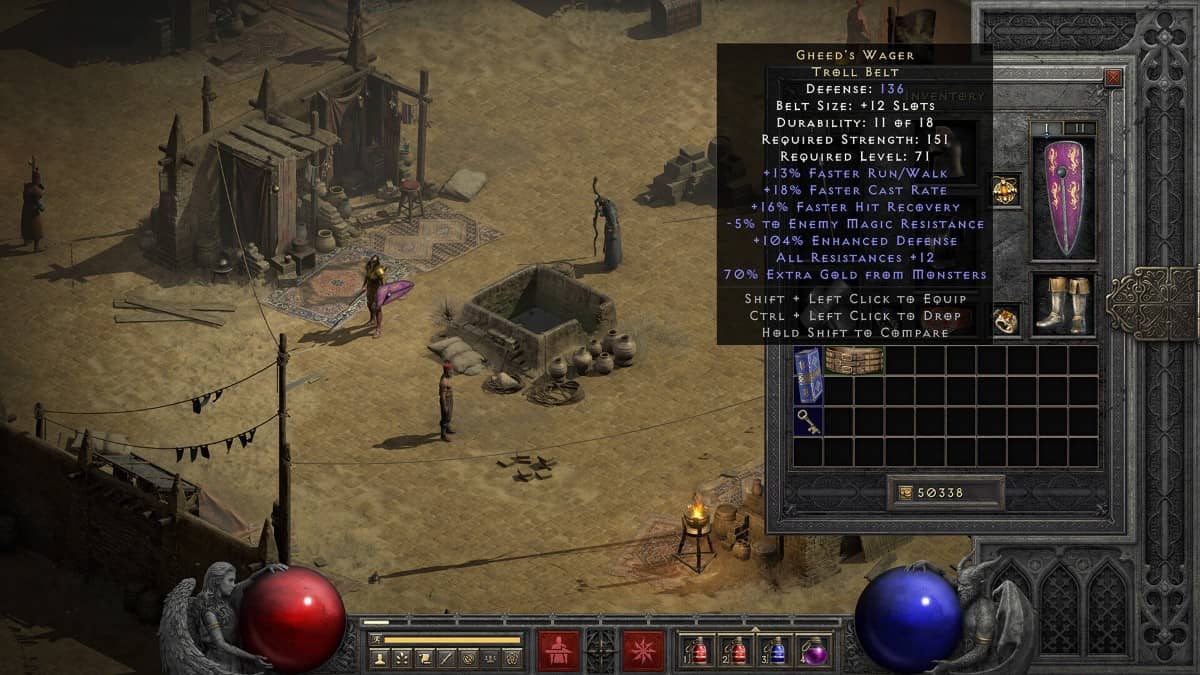 Managing the Diablo 2 warlock inventory with Gert Lush Gaming’s drag and drop demonstration.
