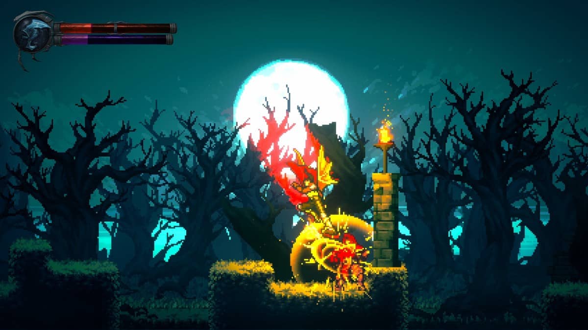 The player executes a fiery flying kick to defeat an enemy in Legacy of Kain: Ascendance from Gert Lush Gaming.