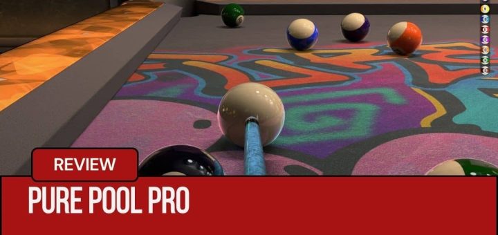 Gert Lush Gaming lines up a precise shot in Pure Pool Pro, highlighting the detailed balls and table.