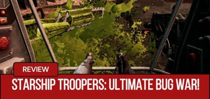 Starship Troopers: Ultimate Bug War! mech crushing bugs on a moon for Gert Lush Gaming.