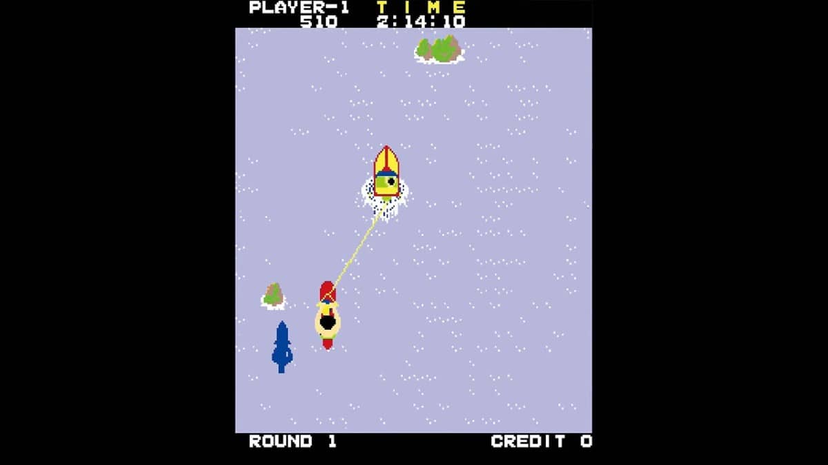 The Taito Milestones 4 water skiing game showcases its retro gameplay flow for Gert Lush Gaming.