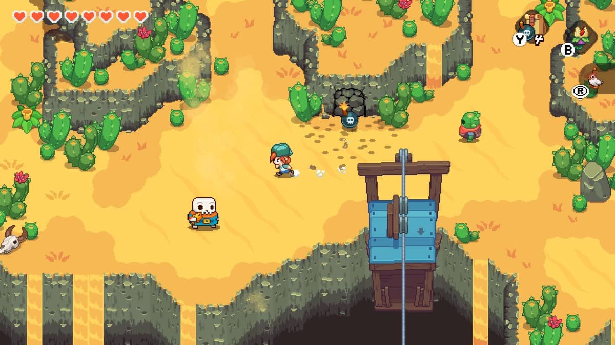 Gert Lush Gaming traverses the vibrant desert biome, highlighting the sharp cacti and colorful world of Under The Island.