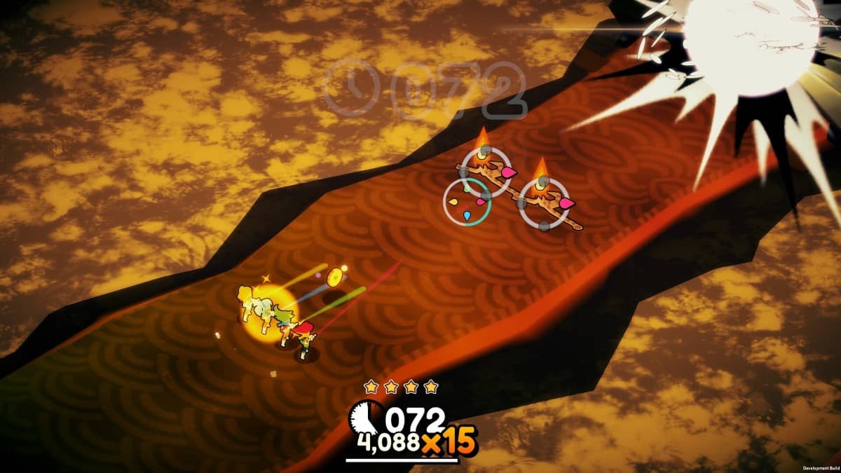 The Candy Rangers navigate a lava lake obstacle under a tight time warning for Gert Lush Gaming.