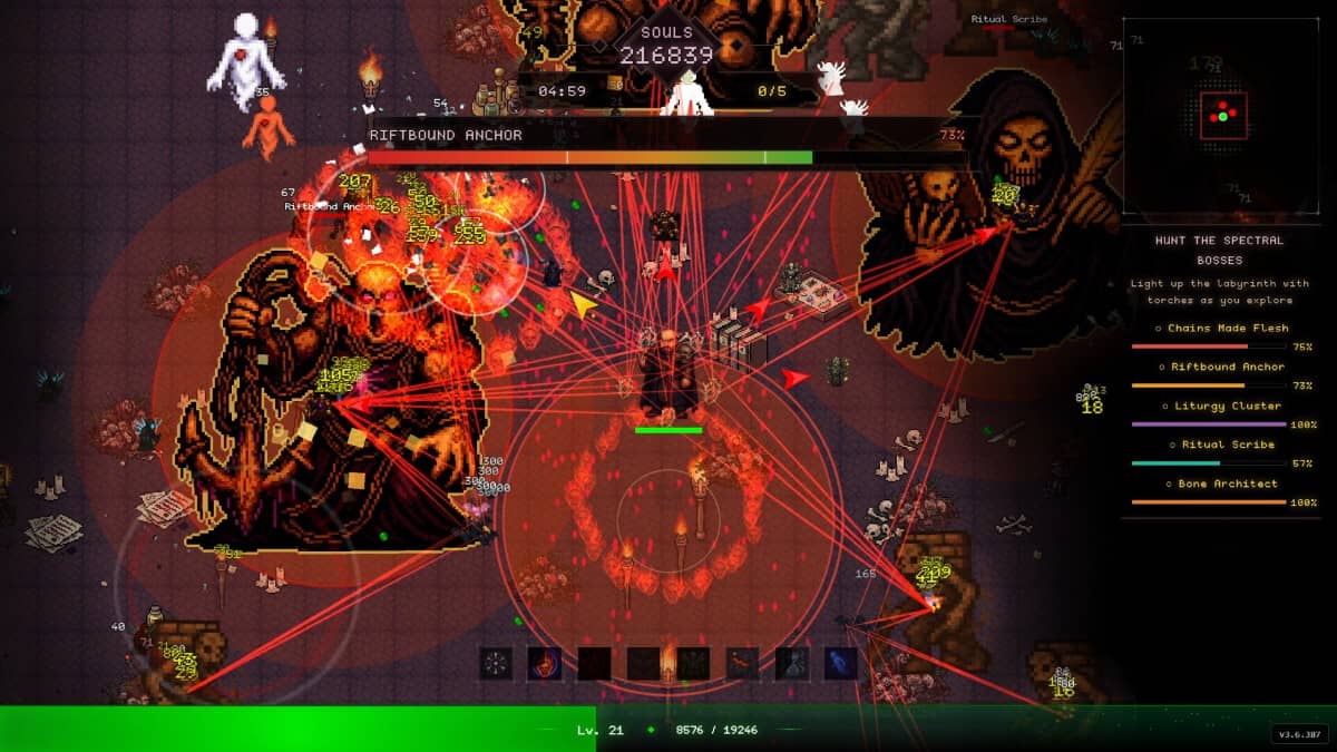 Three massive enemies fill the screen amidst fiery explosions during an intense Codex Mortis run by Gert Lush Gaming.
