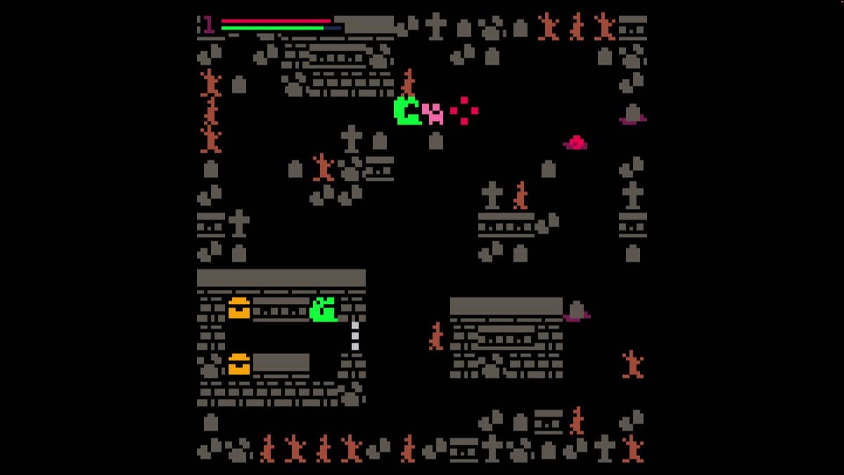 Gert Lush Gaming navigates a CorgiSpace dungeon where small pixel elements create a strong atmosphere.