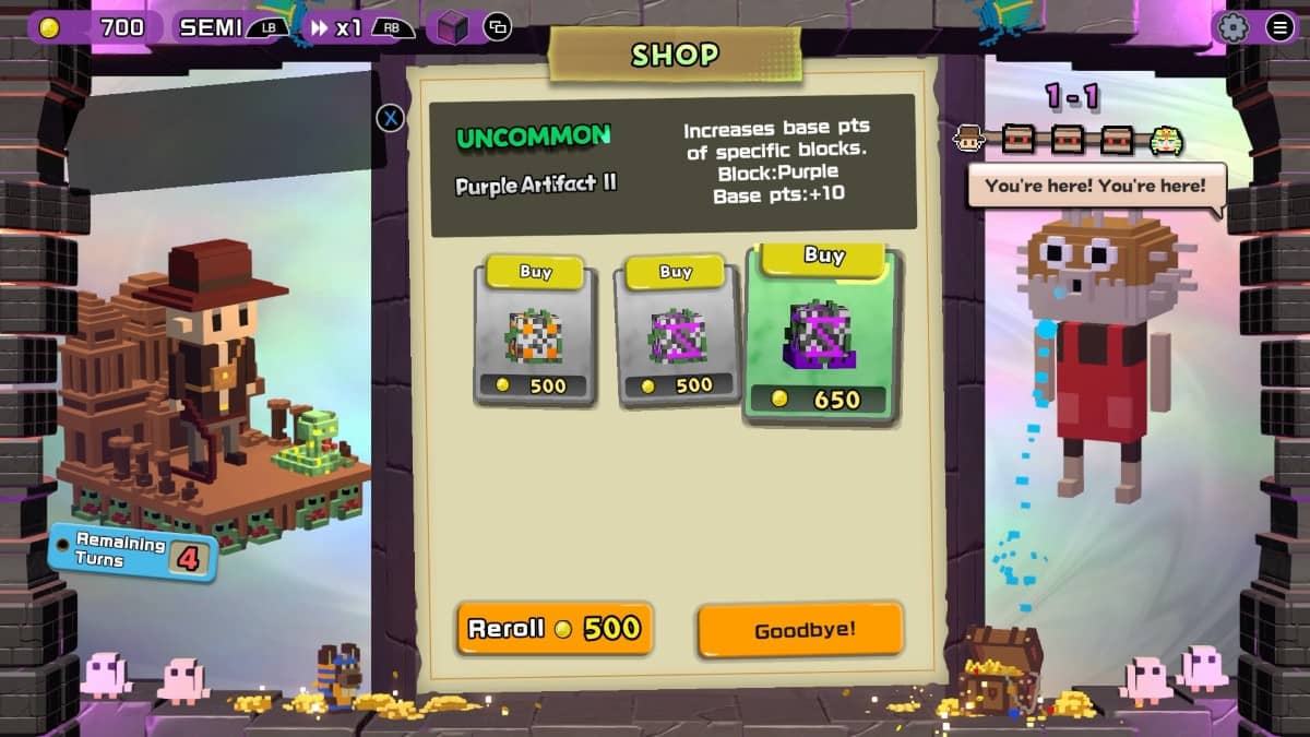 Gert Lush Gaming browses the Dialoop shop to spend currency on powerful character upgrades and items.