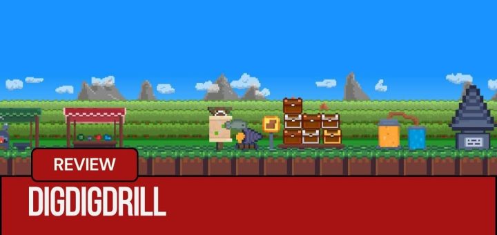 The quest board and loot chests in DigDigDrill by Gert Lush Gaming.