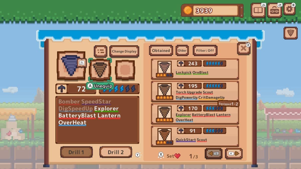 Viewing the crafting menu and ability buffs in DigDigDrill with Gert Lush Gaming.