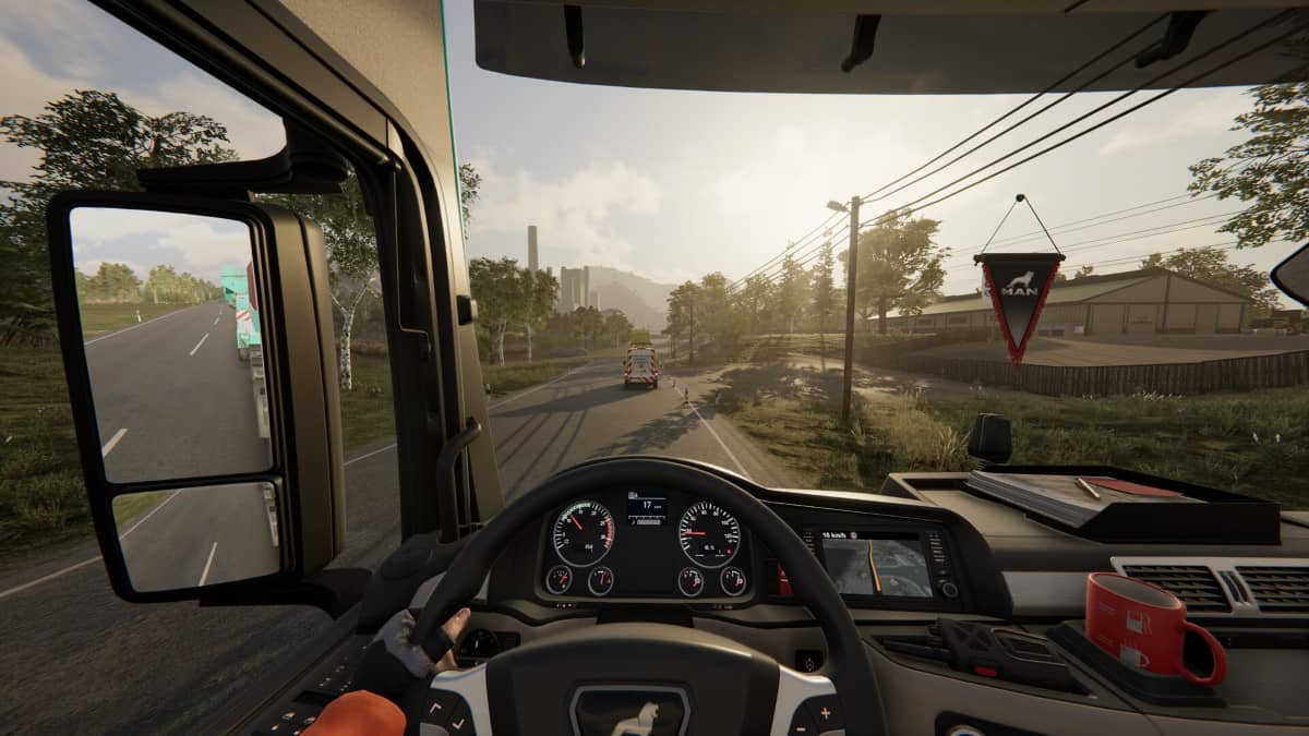 Gert Lush Gaming showcases the high-detail dials and steering wheel inside the Heavy Cargo - The Truck Simulator cockpit.