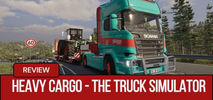 Gert Lush Gaming drives a large truck around a sharp, cloudy hill corner in Heavy Cargo - The Truck Simulator.
