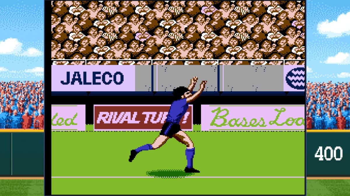 Jaleco Sports: Goal! 2 shifts perspective to show a goal scorer celebrating on Gert Lush Gaming.