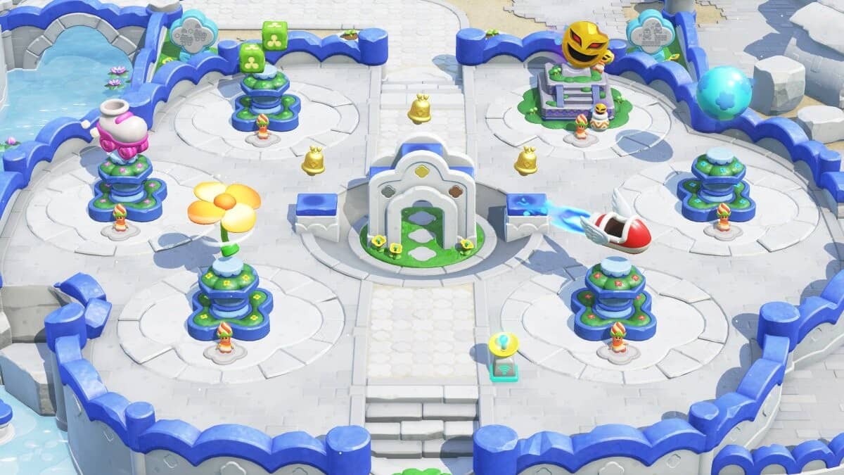 Players gather in the online Bellabell Park hub area as seen on Gert Lush Gaming.