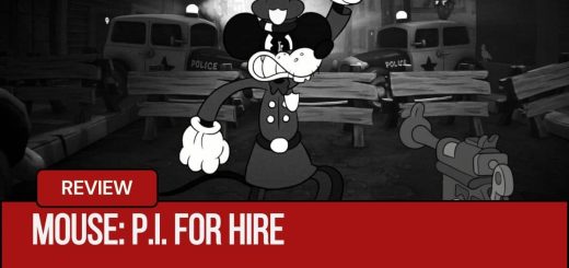 A hostile 1930s style police officer confronts the player in MOUSE: P.I. For Hire from Gert Lush Gaming.