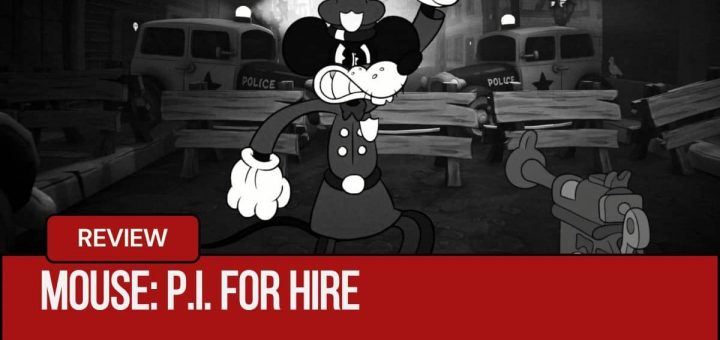 A hostile 1930s style police officer confronts the player in MOUSE: P.I. For Hire from Gert Lush Gaming.