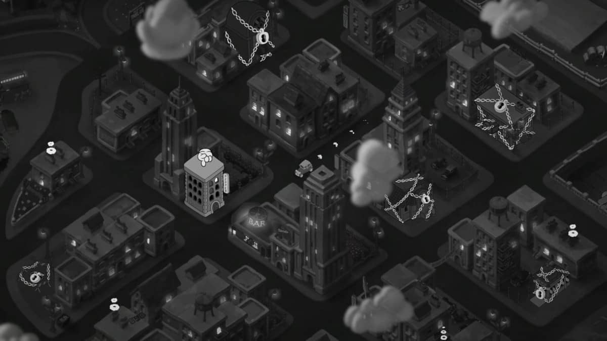 Gert Lush Gaming explores the 3D world map in MOUSE: P.I. For Hire, showing the free driving mechanics.